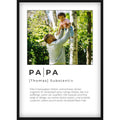 Personalisiertes Papa Definition Poster – Individuelles Foto-Geschenk mit Name & emotionalem Spruch zum Vatertag oder Geburtstag