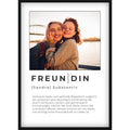 Personalisiertes Freundin Definition Poster – Individuelles Foto-Geschenk mit Name & emotionalem Spruch zum Geburtstag oder als Überraschung