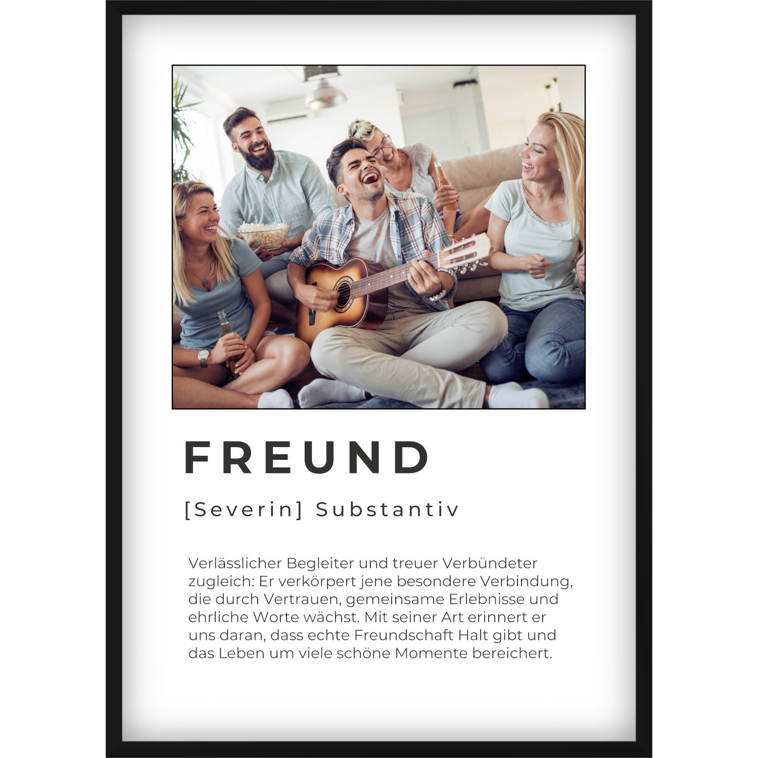 Personalisiertes Freund Definition Poster – Individuelles Foto-Geschenk mit Name & emotionalem Spruch zum Geburtstag oder als Überraschung