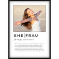Personalisiertes Ehefrau Definition Poster – Individuelles Foto-Geschenk mit Name & emotionalem Spruch zum Jahrestag, Valentinstag, Geburtstag oder als Überraschung