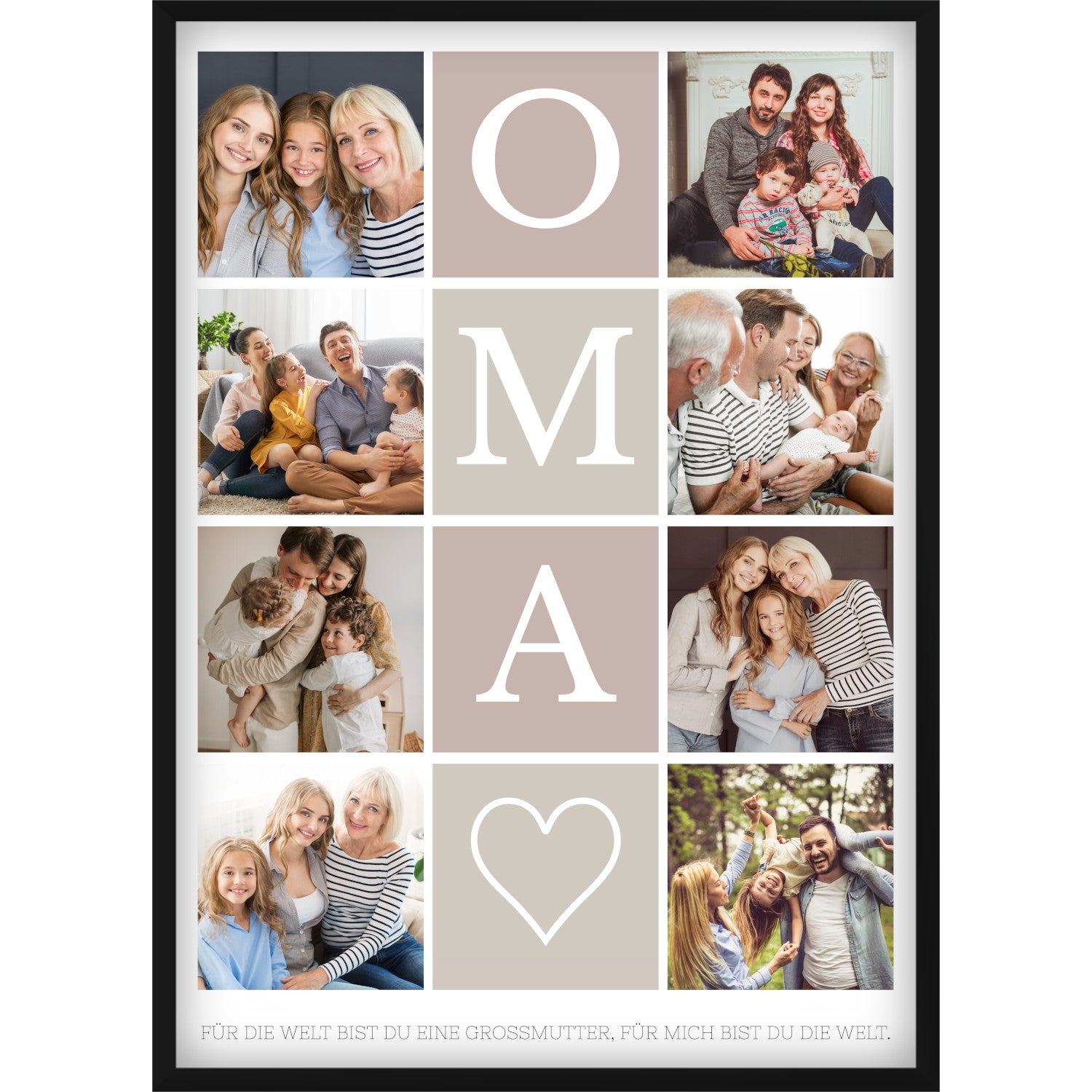 Personalisiertes Oma Foto-Collage Poster – Individuelles Geschenk mit 8 Fotos & emotionalem Spruch zum Geburtstag, Muttertag oder als Überraschung
