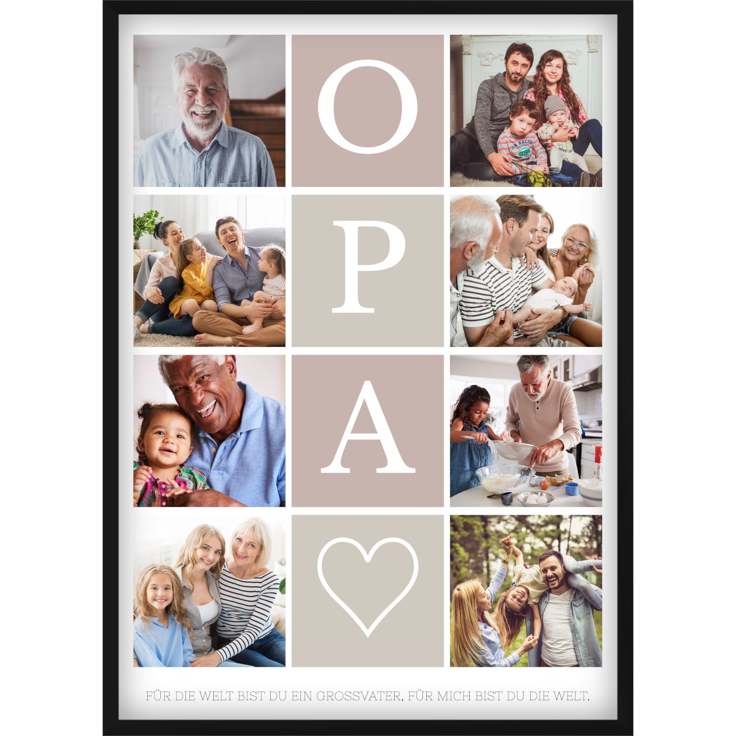 Personalisiertes Opa Foto-Collage Poster – Individuelles Geschenk mit 8 Fotos & emotionalem Spruch zum Geburtstag, Vatertag oder als Überraschung