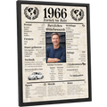 Personalisiertes Poster zum 60. Geburtstag Geschenk – Zeitung 1966 mit eigenem Foto & Name