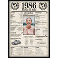 Personalisiertes Poster zum 40. Geburtstag Geschenk – Zeitung 1986 mit eigenem Foto & Name