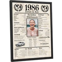 Personalisiertes Poster zum 40. Geburtstag Geschenk – Zeitung 1986 mit eigenem Foto & Name