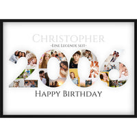 Fotocollage 20. Geburtstag – Personalisiertes Poster mit Fotos & Name | Geschenk zum 20 Geburtstag | Jahreszahl 2006