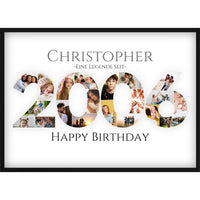 Fotocollage 20. Geburtstag – Personalisiertes Poster mit Fotos & Name | Geschenk zum 20 Geburtstag | Jahreszahl 2006
