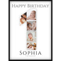 Fotocollage 1. Geburtstag – Personalisiertes Poster mit Fotos & Name | Geschenk zum 1 Geburtstag