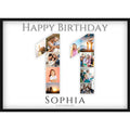 Fotocollage 11. Geburtstag – Personalisiertes Poster mit Fotos & Name | Geschenk zum 11 Geburtstag