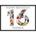 Fotocollage 16. Geburtstag – Personalisiertes Poster mit Fotos & Name | Geschenk zum 16 Geburtstag