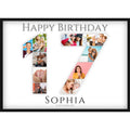 Fotocollage 17. Geburtstag – Personalisiertes Poster mit Fotos & Name | Geschenk zum 17 Geburtstag
