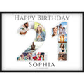 Fotocollage 21. Geburtstag – Personalisiertes Poster mit Fotos & Name | Geschenk zum 21 Geburtstag