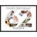 Fotocollage 62. Geburtstag – Personalisiertes Poster mit Fotos & Name | Geschenk zum 62 Geburtstag