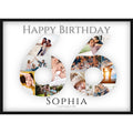 Fotocollage 66. Geburtstag – Personalisiertes Poster mit Fotos & Name | Geschenk zum 66 Geburtstag