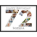 Fotocollage 72. Geburtstag – Personalisiertes Poster mit Fotos & Name | Geschenk zum 72 Geburtstag